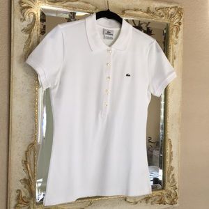 Lacoste polo. NWOT. 5-button.White. 42 (US L/10)